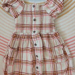 Cat & Jack Pink and Cream Plaid Dress